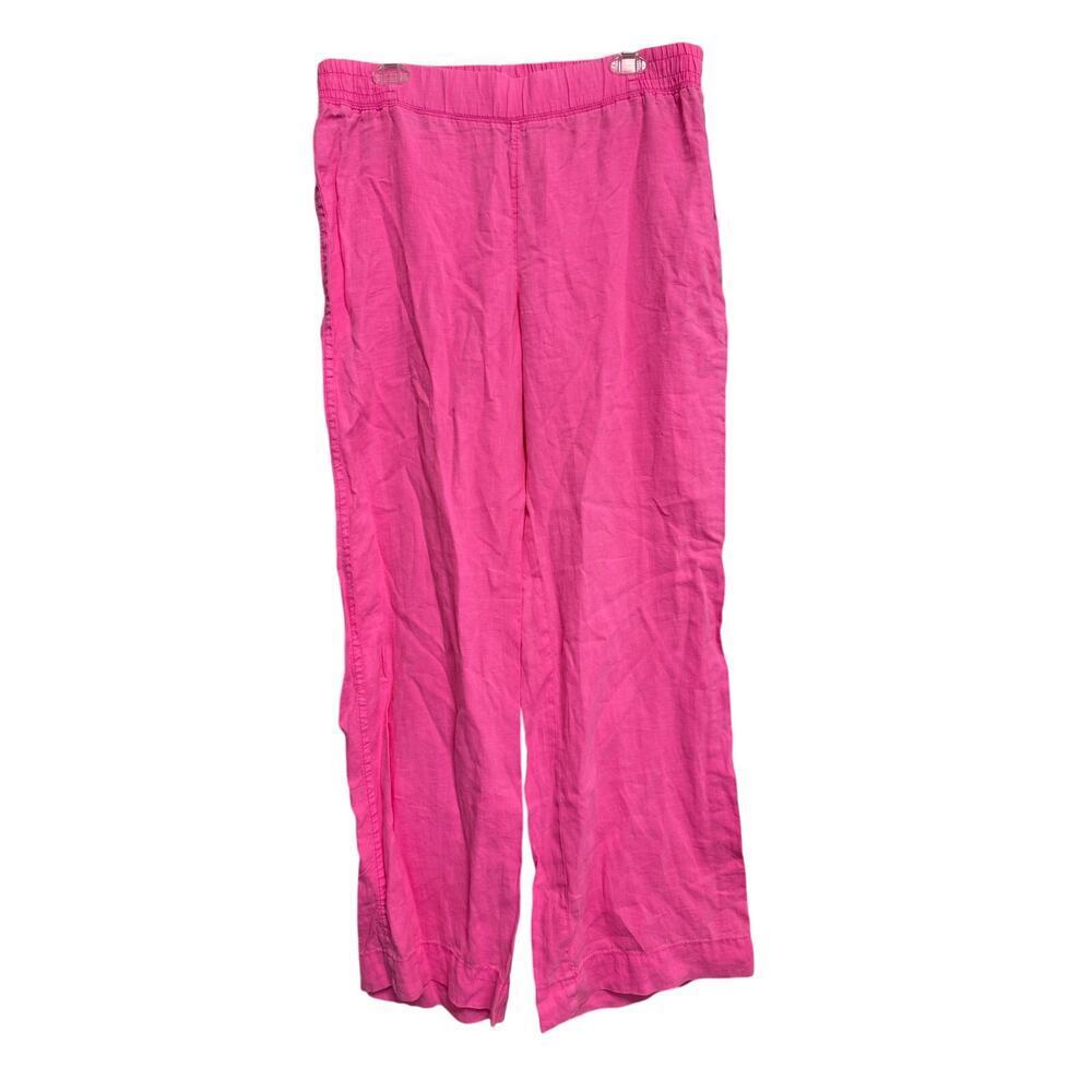 Lilly Pulitzer Hot Pink Linen Pants Sz L GS